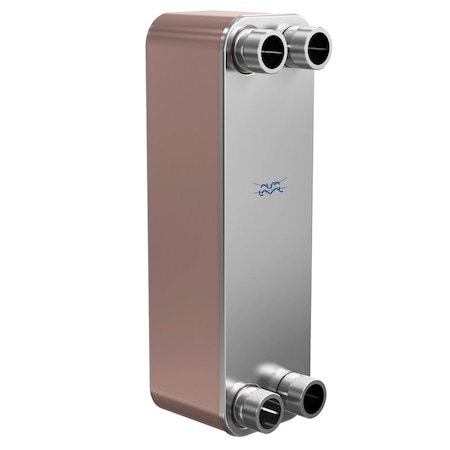 Brazed Plate Heat Exchanger, AISI 316L, Stainless Steel,16 Plates-Domestic Heating 360k BTU